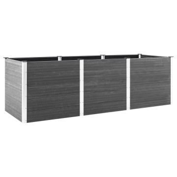 Gossi strat inaltat de gradina, gri, 300x50x91 cm, wpc