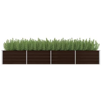 Gossi strat inaltat de gradina, maro, 320x80x45 cm, otel galvanizat