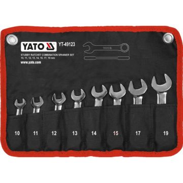 YATO Set cheie stea cu clichet 8 piese scurt 10-19 mm