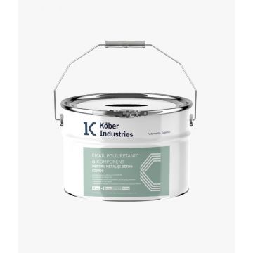 Email poliuretanic E3900 pentru metal / beton Kober Industries, exterior, pe baza de solvent, gri RAL7016, lucios, 5.75 kg