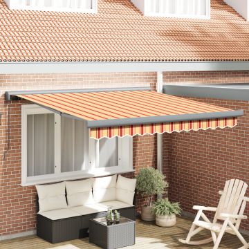 Gossi awning retractabil manual - galben si portocaliu 350x250 cm