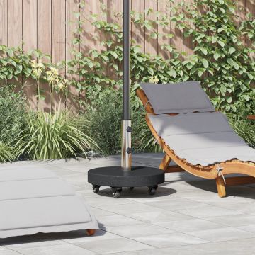 Gossi baza de parasol cu roti pentru polii de 38/48mm granit negru 30 kg rotund