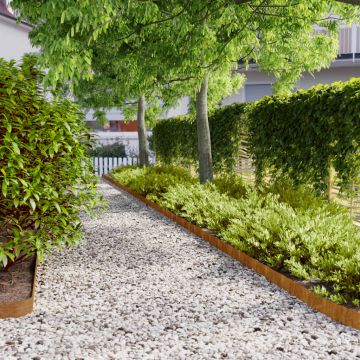 Gossi borduri de gazon 50 buc. 10x103 cm otel corten flexibil