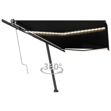 Gossi copertina automata cu led & senzor vant, antracit, 500x350 cm