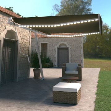 Gossi copertina automata cu led & senzor vant, antracit, 500x350 cm