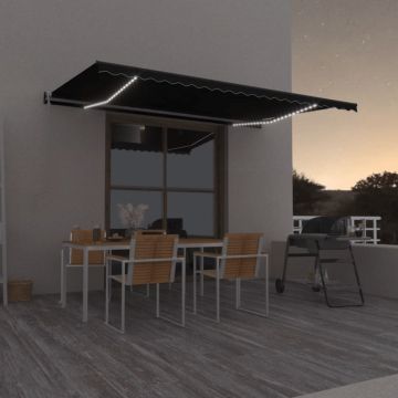 Gossi copertina automata cu led & senzor vant, antracit, 500x350 cm