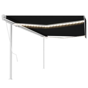 Gossi copertina automata cu led&senzor vant, antracit, 5x3,5 m