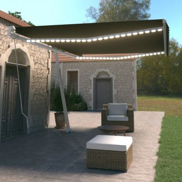 Gossi copertina retractabila manual cu led, antracit, 500x350 cm