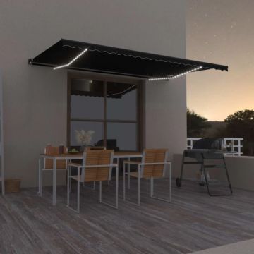 Gossi copertina retractabila manual cu led, antracit, 500x350 cm
