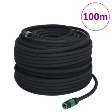 Gossi furtun poros de gradina, negru, 0,6, 100 m, cauciuc