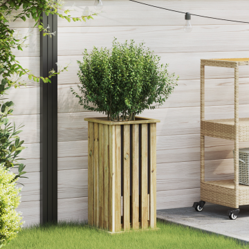 Gossi jardiniera cu captuseala 33x33x65 cm lemn impregnat pin