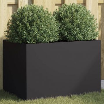 Gossi jardiniera, negru, 62x40x39 cm, otel laminat la rece