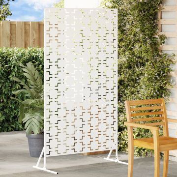 Gossi panou imprejmuire metalic alb metal mare insertii decorative