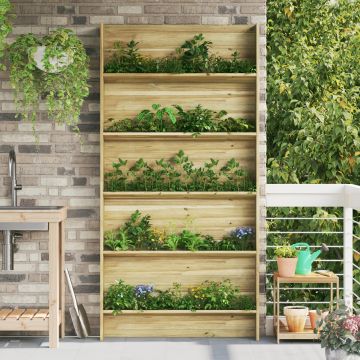 Gossi suport pentru plante de gradina cu 5 niveluri 90x15x180 cm lemn impregnate de pin