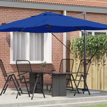 Gossi umbrela cantilever albastra azure poliester, otel vopsit electrostatic