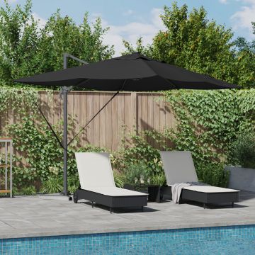 Gossi umbrela cantilever roma cu led-uri neagra 352x251x265 cm aluminiu
