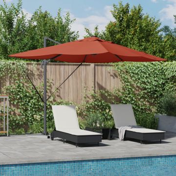 Gossi umbrela cantilever roma cu led-uri teracota 352x251x265 cm aluminiu