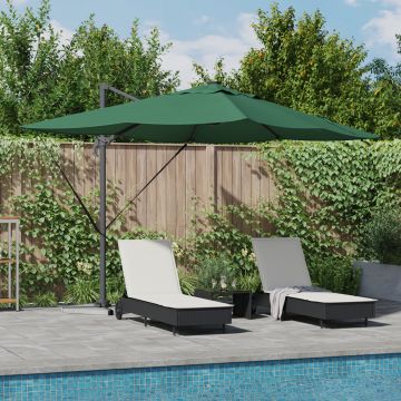 Gossi umbrela cantilever roma cu led-uri verde 352x251x265 cm aluminiu