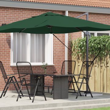 Gossi umbrela cantilever verde verde poliester si cadru metalic mare