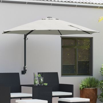Gossi umbrela de gradina montata pe perete cu led-uri bej 248 cm