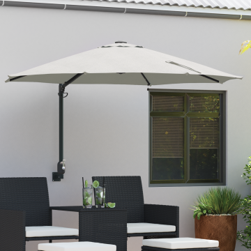 Gossi umbrela de gradina montata pe perete cu led-uri bej 248 cm