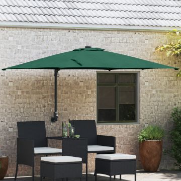 Gossi umbrela de terasa verde poliester 300 cm x 300 cm pliabila