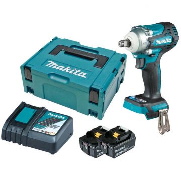 Masina de Insurubat cu Impact DTW300RTJ LXT 18V 3200RPM cu 2 Acumulatori 5Ah si Incarcator Cutie Transport Albastru/Negru