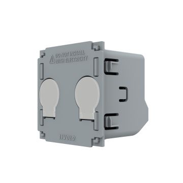 Modul intrerupator inteligent EC dublu tactil Livolo VL-FC2Z2-2G, gri, 46.5 x 46.5 x 37 mm