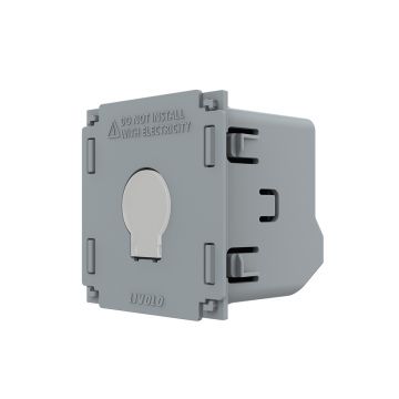 Modul intrerupator inteligent EC simplu tactil, cap scara Livolo VL-FC1SZ2-2G, gri, 46.5 x 46.5 x 37 mm