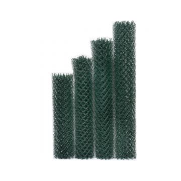 Plasa de gard impletita, zincata, verde, grosime fir 2.8 mm, 1.5 x 10 m