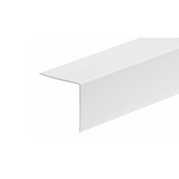 Profil de colt L PVC, alb, 50 x 50 x 2750 mm
