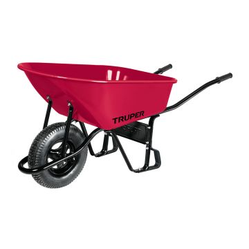Roaba profesionala Truper, anvelopa pneumatica 5.5 ft³, cadru tubular, 100 l