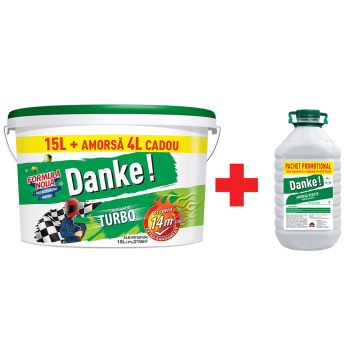 Vopsea lavabila pentru interior Danke Turbo, 15 l, alb + amorsa 4 l
