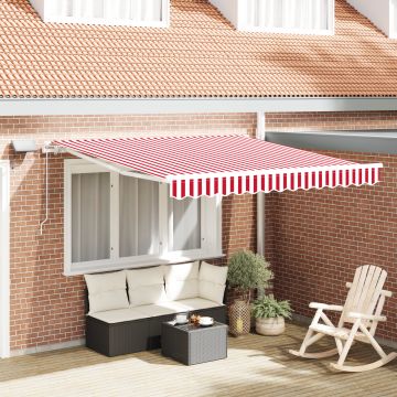 Gossi marcheaza retractabila manuala cu led dunga rosie si alba 350x250 cm