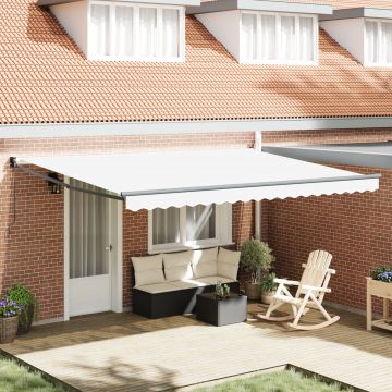 Gossi marchiza manuala retractabila alb 450x300 cm, culoare alba pentru marchiza de schimb 4.5x3 m