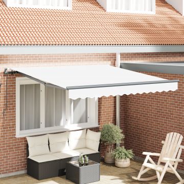 Gossi marchiza manuala retractabila alba 350x250 cm, captuseala de marchiza Gossi pentru cadru de 3,5x2,5 m alb