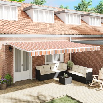 Gossi marchiza manuala retractabila cu dungi portocalii si albe 500x350 cm
