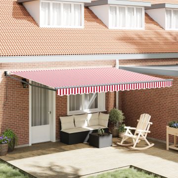 Gossi marchiza manuala retractabila cu dungi rosii si albe 450x300 cm