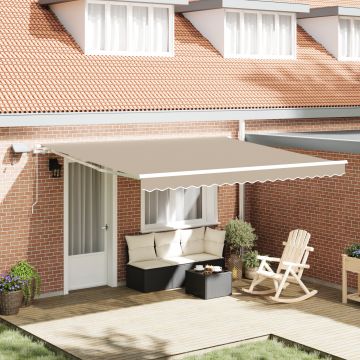 Gossi marchiza manuala retractabila cu led bej 400x350 cm, Gossi material de inlocuire pentru marchiza de 4x3.5 m cadru bej