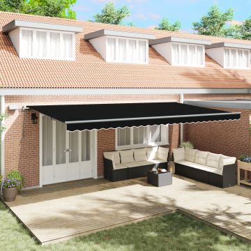 Gossi marchiza manuala retractabila cu led neagra 600x300 cm, Gossi material de schimb pentru marchiza 6x3 m negru