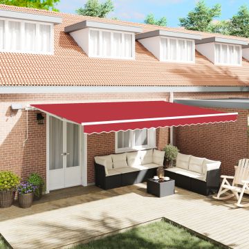 Gossi marchiza manuala retractabila cu led rosie 500x350 cm, Gossi material de inlocuire pentru marchiza 5x3.5 m cadru rosu