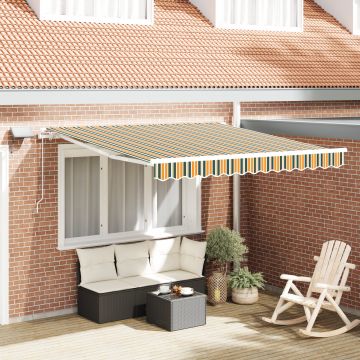 Gossi marchiza manuala retractabila cu led verde si galben 350x250 cm, Gossi material de inlocuire pentru marchiza 3,5x2,5 m verde si galben