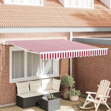 Gossi marchiza manuala retractabila dungi rosii si albe 300x250 cm