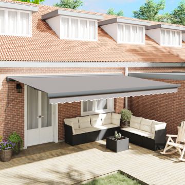 Gossi marchiza manuala retractabila gri deschis 500x300 cm, Gossi material de inlocuire pentru marchiza 5x3 m gri deschis