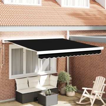 Gossi marchiza manuala retractabila neagra 300x250 cm, tesatura de inlocuire pentru marchiza Gossi 3x2.5 m cadru negru