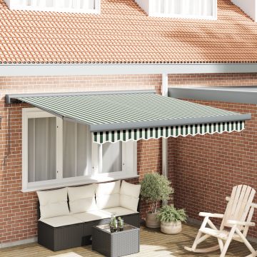 Gossi marchiza manuala retractabila verde si alb 350x250 cm, Gossi material de schimb pentru marchiza de 3,5x2,5 m verde si alb