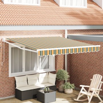 Gossi marchiza manuala retractabila verde si galben 350x250 cm, Gossi material de inlocuire pentru marchiza de 3,5x2,5 m verde si galben