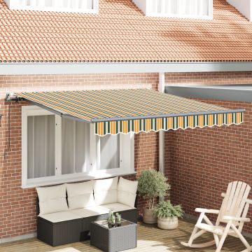 Gossi marchiza manuala retractabila verde si galben 350x250 cm, Gossi material de inlocuire pentru marsiza 3.5x2.5 m cadru verde si galben