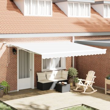 Gossi marchiza retractabila automata cu led alb 400x300 cm, fabrica de schimb pentru marchiza Gossi pentru cadru de 4x3 m alb