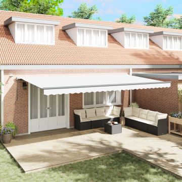 Gossi marchiza retractabila automata cu led alba 600x300 cm, Gossi material de inlocuire pentru marchiza 6x3 m alb